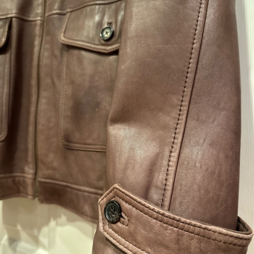 Brooks Brothers Men’s Leather Coat XL - Picture 2 of 5